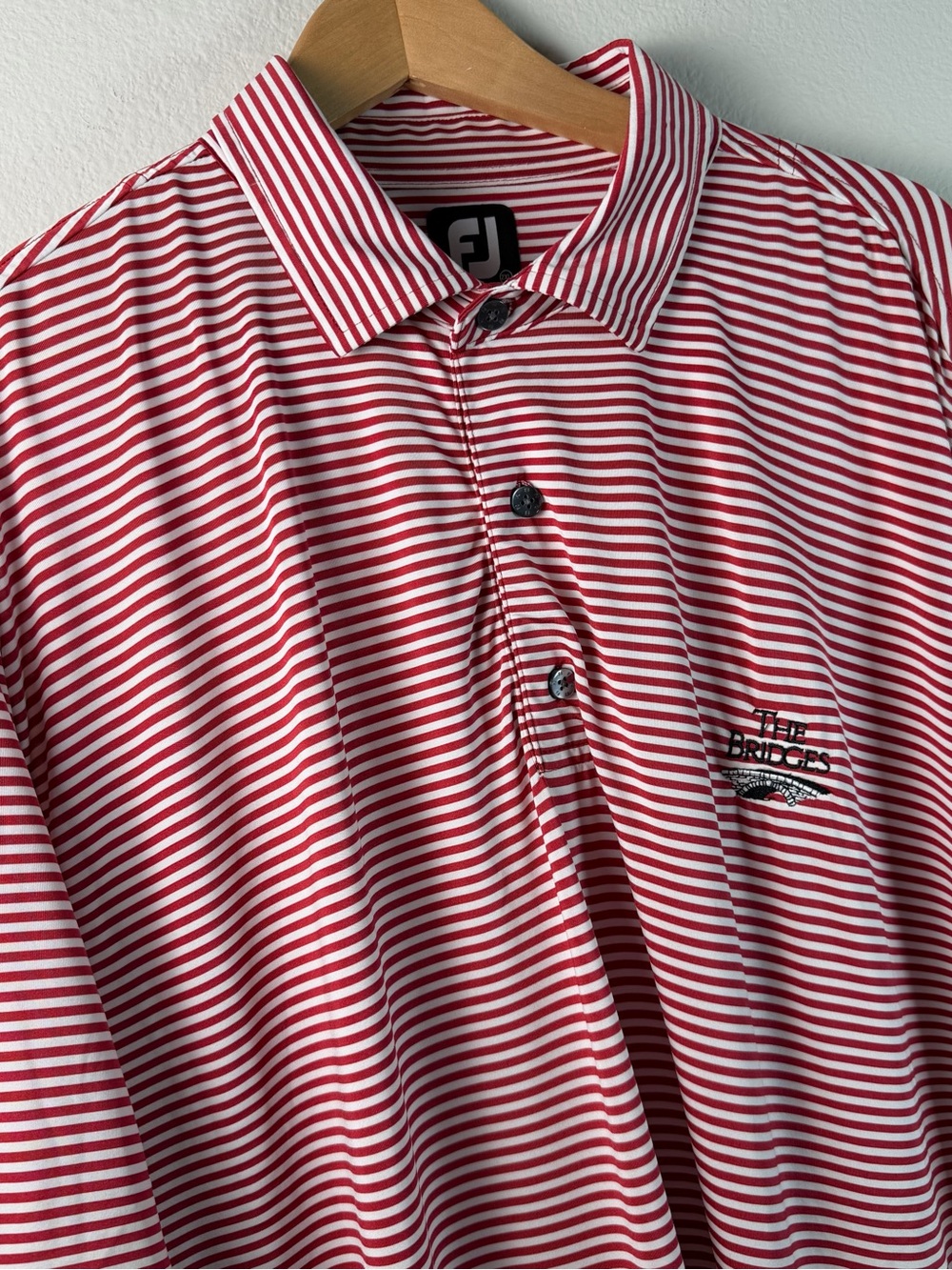 FootJoy Men’s 2XL Performance Polo Red Striped The Bridges at Rancho Santa Fe